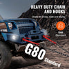 VEVOR G80 V Bridle Chain, 3/8" x 3' Towing Chain Bridle with 15" J Hooks and Grab Hooks, Heavy Duty Transport Tow Chain Bridle with 7800 lbs Safe Working Load for Flatbed Trailer Wrecker Recovery