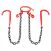 VEVOR G80 V Bridle Chain, 3/8" x 3' Towing Chain Bridle with 15" J Hooks and Grab Hooks, Heavy Duty Transport Tow Chain Bridle with 7800 lbs Safe Working Load for Flatbed Trailer Wrecker Recovery