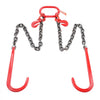 VEVOR G80 V Bridle Chain, 3/8" x 3' Towing Chain Bridle with 15" J Hooks and Grab Hooks, Heavy Duty Transport Tow Chain Bridle with 7800 lbs Safe Working Load for Flatbed Trailer Wrecker Recovery
