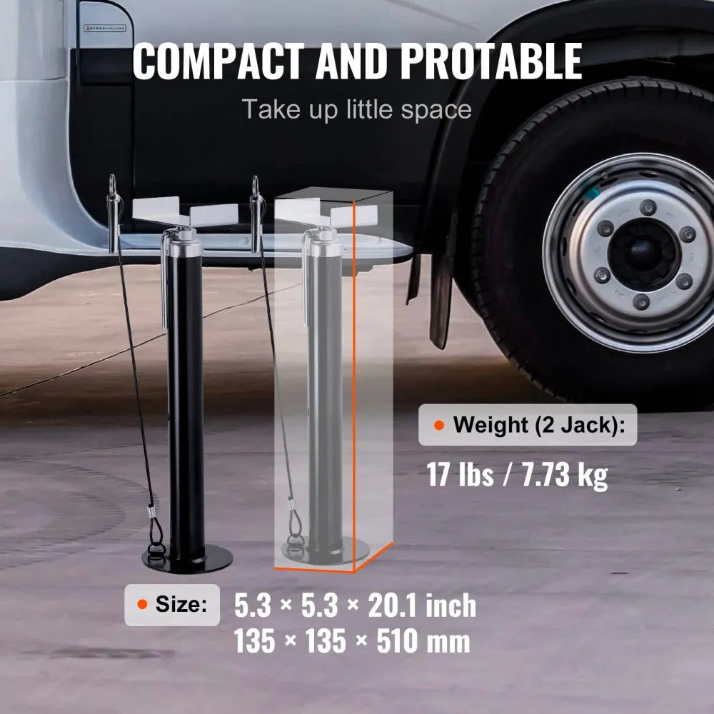 VEVOR RV Slide Out Support Jacks, 5000 lbs Capacity Each Slide Out Stabilizer, Adjusts from 20"-48" Camper Slide Out Support Jacks, Heavy-duty Slideout Stabilizers for RV, Camper and Travel Trailer