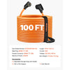 VEVOR 30 Amp 100 Feet RV Extension Cord, 125V 2500W, Heavy Duty 10/3 Gauge STW RV Power Cord, NEMA TT-30P to NEMA TT-30R, with Power Indicator, Cord Organizer, 15A Adapter, for Camper Travel Trailer
