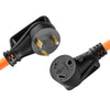 VEVOR 30 Amp 100 Feet RV Extension Cord, 125V 2500W, Heavy Duty 10/3 Gauge STW RV Power Cord, NEMA TT-30P to NEMA TT-30R, with Power Indicator, Cord Organizer, 15A Adapter, for Camper Travel Trailer