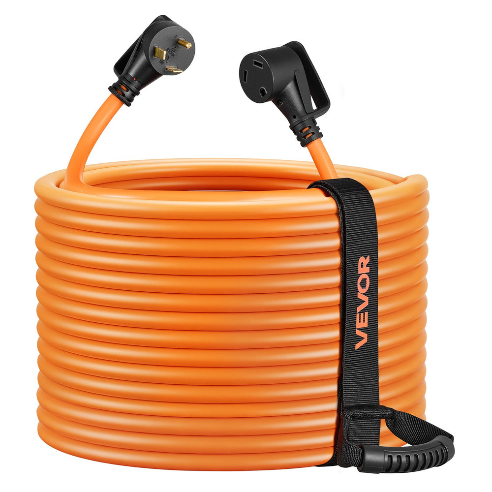 VEVOR 30 Amp 100 Feet RV Extension Cord, 125V 2500W, Heavy Duty 10/3 Gauge STW RV Power Cord, NEMA TT-30P to NEMA TT-30R, with Power Indicator, Cord Organizer, 15A Adapter, for Camper Travel Trailer
