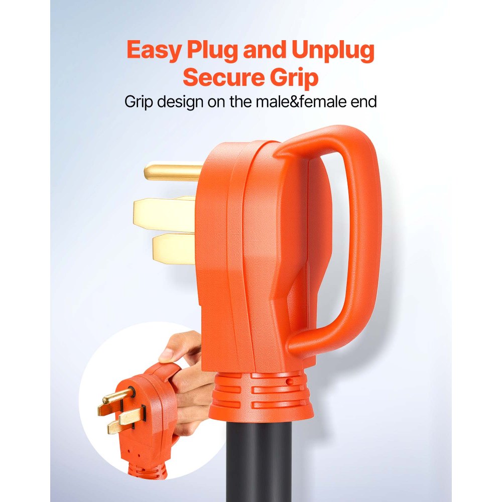 VEVOR RV extension cord secure grip handle - easy plug and unplug