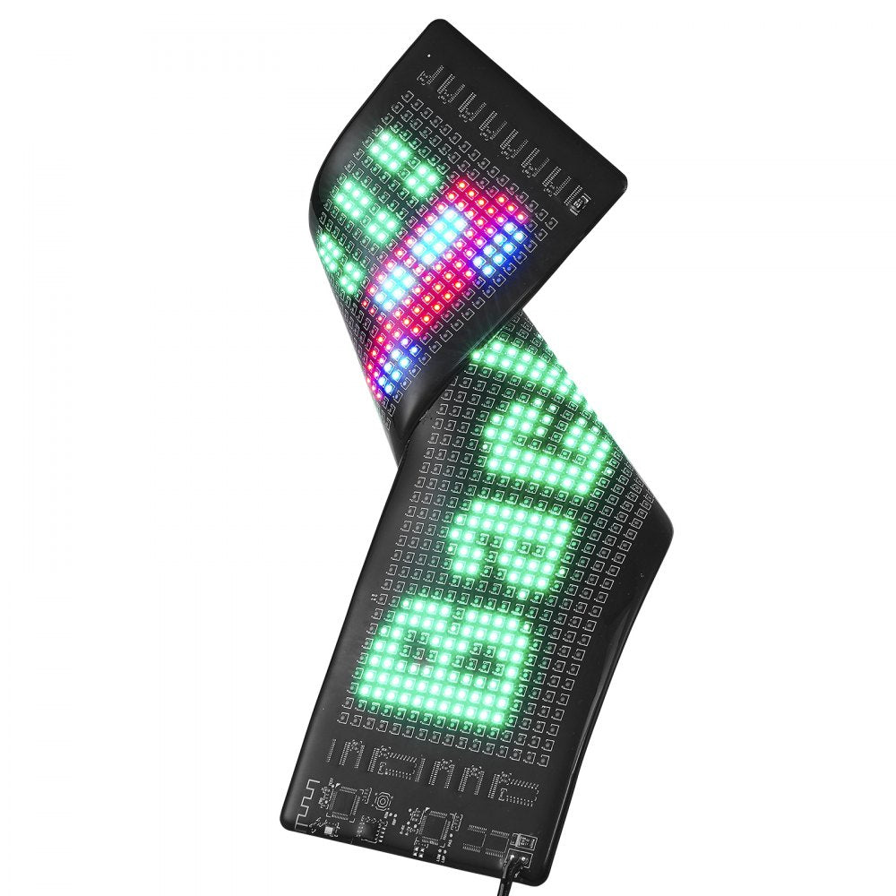 VEVOR Programmable LED Sign, P5 Full Color LED Scrolling Panel, DIY Custom Text Animation Pattern Display Board, Bluetooth APP Control Message Shop Sign for Store Business Car Bar Advertising, 15"x4"