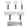 VEVOR Drywall Knife Set, 6 PCS Drywall Tools Includes 3" Painter Scraper, Two Putty Knives,  Two Taping Knives and 12" Mud Pan, Stainless Steel Spackle Tool, Drywall Finishing Tools for Home