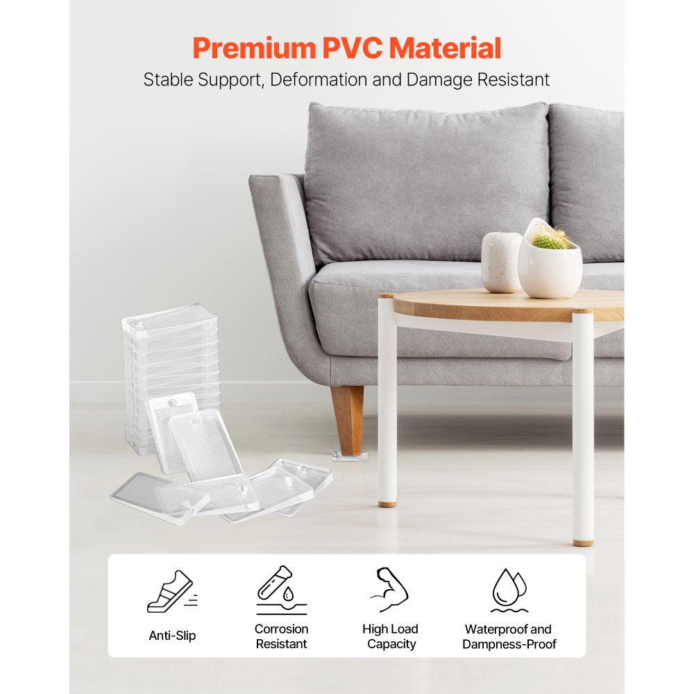 VEVOR Furniture Leveling Shims, 30 PCS 1.97 x 1.16 x 0.22 inch Non-Skid Clear Plastic Pads, Easy-to-Cut Furniture Leveler, Ideal Shim Leveler for Couch, Refrigerator, Table Legs to Avoid Wobbling