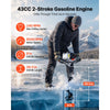 VEVOR Gas Powered Ice Auger 43 CC 2-Stroke 8" 2 in 1 Cordless Earth Auger, for Ice Fishing & Gardening, Cold-Resistant Post Hole Digger, Heavy Duty Burrowing Drilling with Drill Bits & Blade Guard