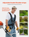 VEVOR String Trimmer, 42.7CC 2-Stroke, Gas Powered Weed Wacker, 16.9" Cordless Grass Trimmer, Multi-Functional Lawn Edger with Shoulder Strap & 3T Blade, Weed Eater for Quick Grass Cleaning