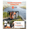 VEVOR Gas Powered Water Pump, 2 in, 128 GPM 6HP Semi Trash Water Transfer Pump Portable, Gasoline Engine with 25 ft Discharge Hose, Heavy Duty Frame, Cast Iron Impeller, for Irrigation, Ponds, Pools