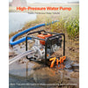 VEVOR Gas Powered Water Pump, 2 in, 142 GPM 7HP Semi Trash Water Transfer Pump Portable, Gasoline Engine with 25 ft Discharge Hose, Heavy Duty Frame, Cast Iron Impeller, for Irrigation, Ponds, Pools