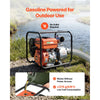 VEVOR Gas Powered Water Pump, 4 in, 422 GPM 8.3HP Semi Trash Water Transfer Pump Portable, Gasoline Engine with 25 ft Discharge Hose, Heavy Duty Frame, Cast Iron Impeller, for Irrigation, Ponds, Pools