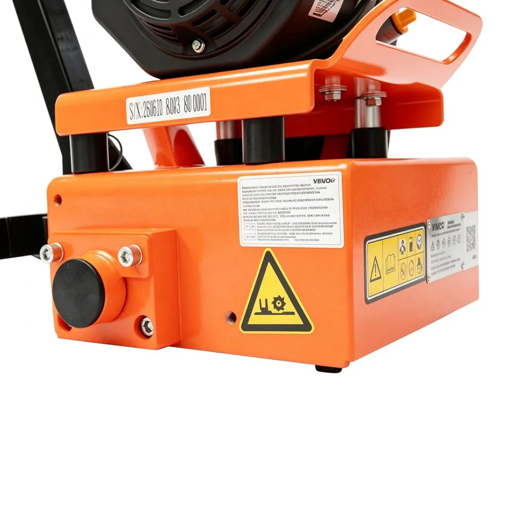 VEVOR Concrete Scarifier, 3700W 2500 RPM Walk-Behind Floor Planer Grinder, Carbide Cutters, 1/8 in Adjustable Depth, Vacuum Port for Surface Preparation, Traffic Line Removal, Pavement, Floor Repair