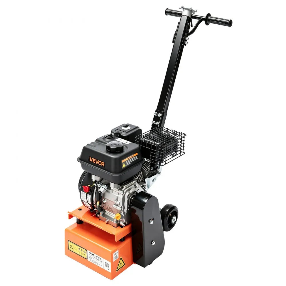 VEVOR Concrete Scarifier, 3700W 2500 RPM Walk-Behind Floor Planer Grinder, Carbide Cutters, 1/8 in Adjustable Depth, Vacuum Port for Surface Preparation, Traffic Line Removal, Pavement, Floor Repair