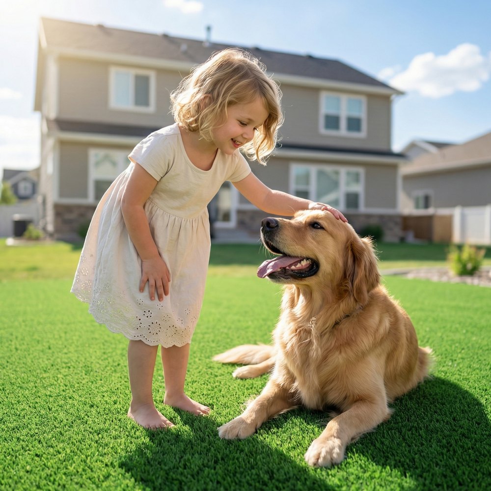 VEVOR Artificial Grass, 10 x 3 ft Fake Grass Turf Rug, 0.6 in Pile Height Realistic Synthetic Lawn Carpet Roll Mat, Easy Clean Drainage Holes for Patio, Garden, Balcony, Outdoor Indoor Decor, Green