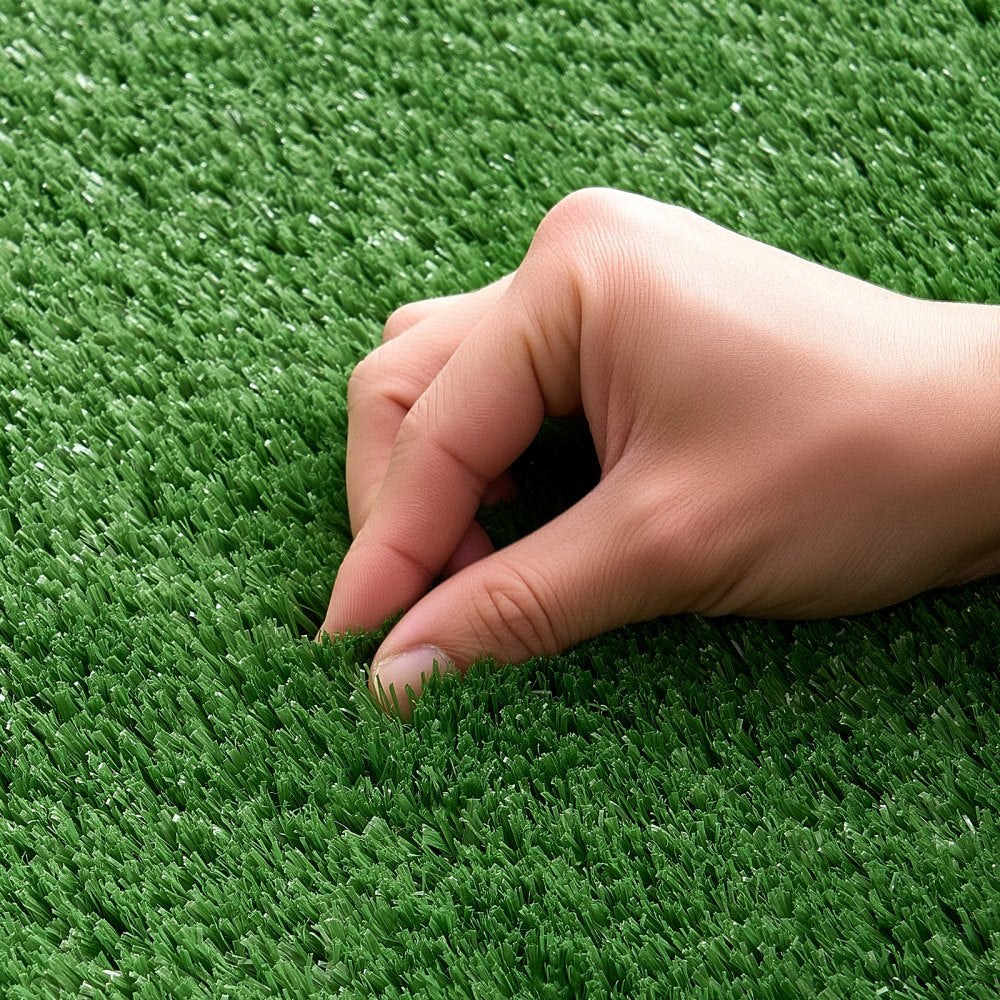 VEVOR Artificial Grass, 10 x 3 ft Fake Grass Turf Rug, 0.6 in Pile Height Realistic Synthetic Lawn Carpet Roll Mat, Easy Clean Drainage Holes for Patio, Garden, Balcony, Outdoor Indoor Decor, Green