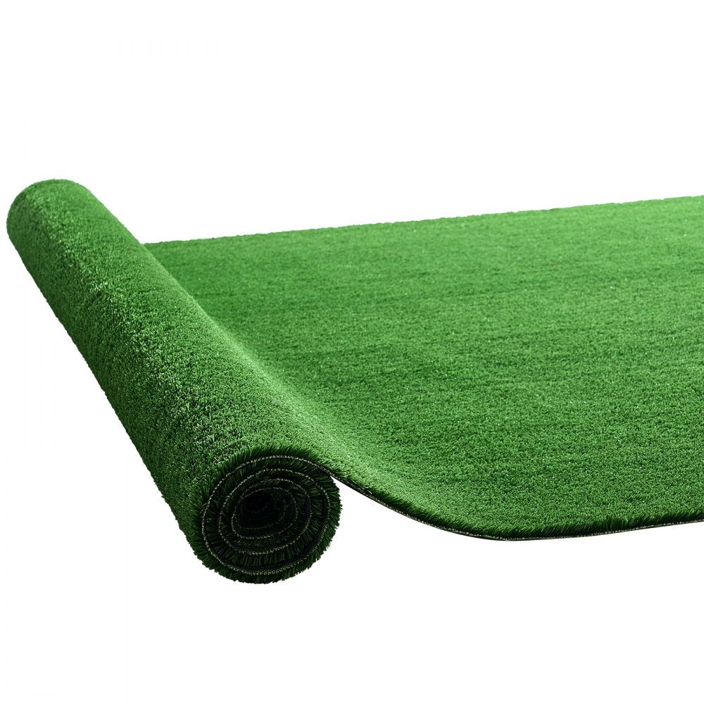 VEVOR Artificial Grass, 18 x 10 ft Fake Grass Turf Rug, 0.6 in Pile Height Realistic Synthetic Lawn Carpet Roll Mat, Easy Clean Drainage Holes for Patio, Garden, Balcony, Outdoor Indoor Decor, Green