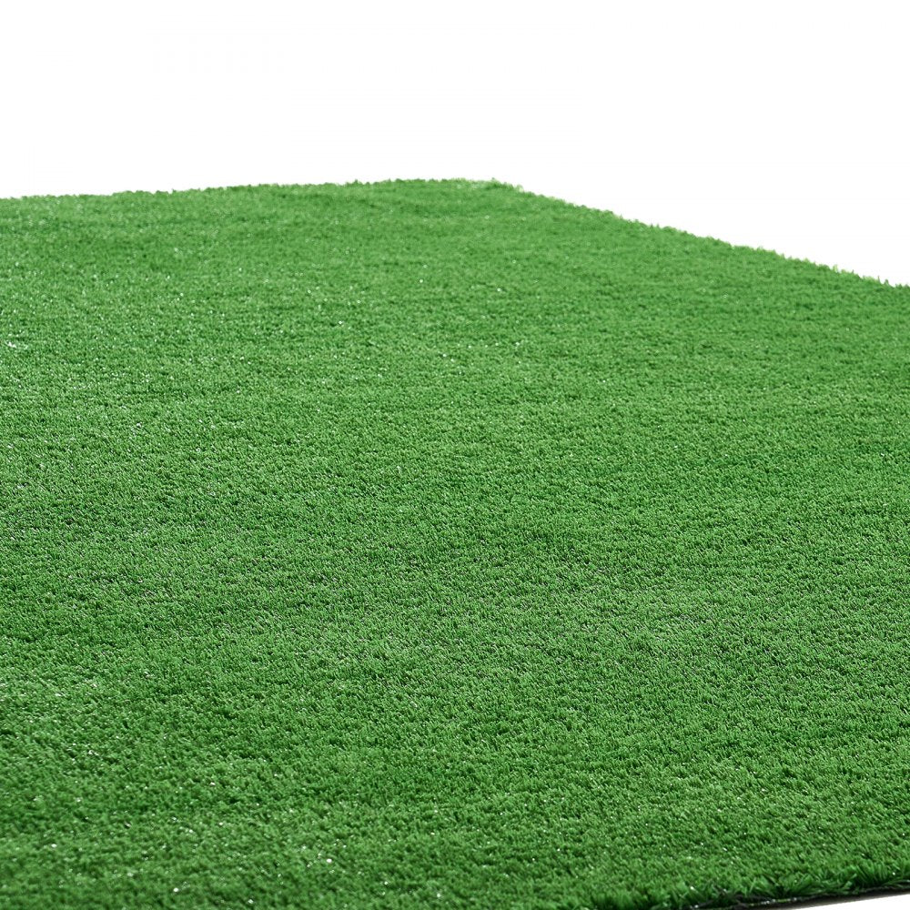 VEVOR Artificial Grass, 18 x 10 ft Fake Grass Turf Rug, 0.6 in Pile Height Realistic Synthetic Lawn Carpet Roll Mat, Easy Clean Drainage Holes for Patio, Garden, Balcony, Outdoor Indoor Decor, Green