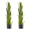 VEVOR Artificial Snake Plant, 3FT 2 PCS in Fake Snake Plants with White Pot, for Home, Garden, Office, Porch, Indoor & Outdoor Decor, Realistic Texture Faux Sansevieria, Premium HDPE, Sun-Resistant