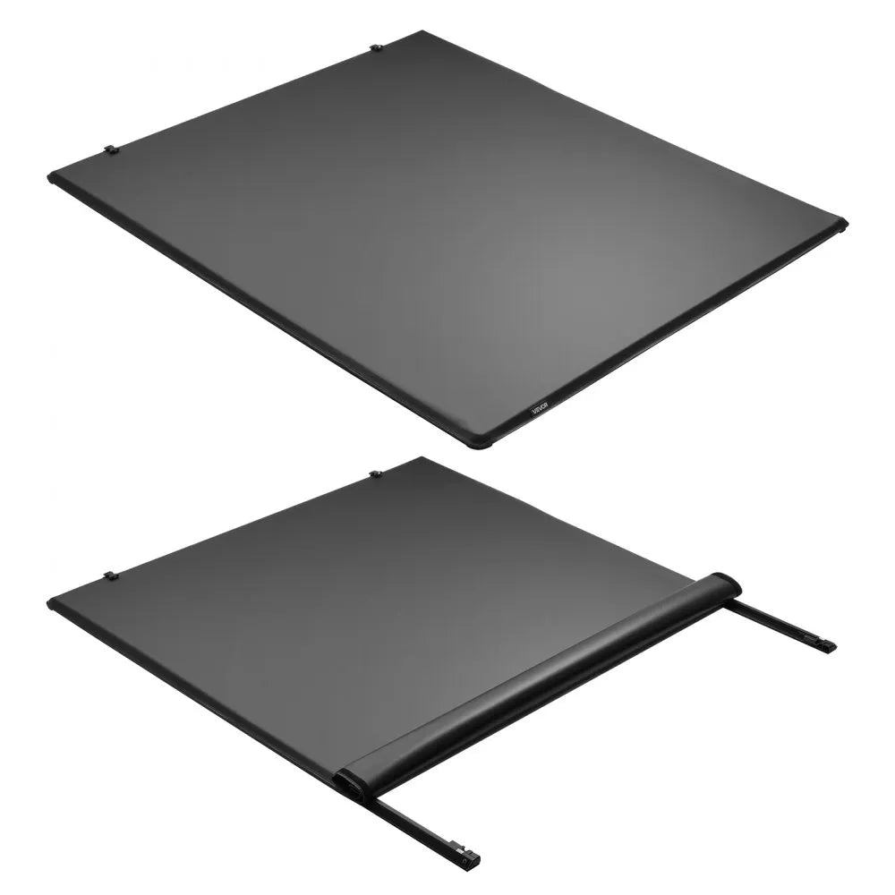 VEVOR Soft Roll-Up Truck Bed Tonneau Cover, Compatible with 2014-2025 Chevy Silverado/GMC Sierra 1500 & 2014-2019 2500 3500 HD, Fits 6.5 ft (6 ft 7 in/79 in) Bed, PVC Tonneau Cover with Aluminum Bars