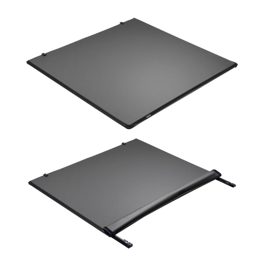 VEVOR Soft Roll-Up Truck Bed Tonneau Cover, Compatible with 2017-2025 Honda Ridgeline, Fits 5 ft (5 ft 4 in/64 in) Bed, Triple-Layer Heavy-Duty PVC Tonneau Cover with Three Aluminum Alloy Support Bars