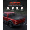 VEVOR Soft Roll-Up Truck Bed Tonneau Cover, Compatible with 2017-2025 Ford F-250/350/450 Super Duty, Fits 6.8 ft (6 ft 10 in/82 in) Bed, Triple-Layer PVC Tonneau Cover with Three Aluminum Alloy Bars