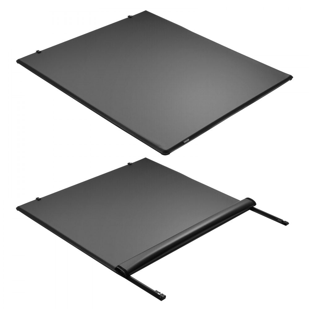 VEVOR Soft Roll-Up Truck Bed Tonneau Cover, Compatible with 2017-2025 Ford F-250/350/450 Super Duty, Fits 6.8 ft (6 ft 10 in/82 in) Bed, Triple-Layer PVC Tonneau Cover with Three Aluminum Alloy Bars