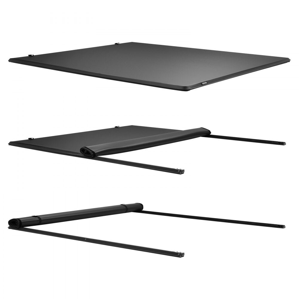 VEVOR Soft Roll-Up Truck Bed Tonneau Cover, Compatible with 2020-2025 Chevy Silverado/GMC Sierra 2500 3500 HD, Fits 6.9 ft (6 ft 10 in/82 in) Bed, PVC Tonneau Cover with Aluminum Alloy Support Bars