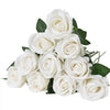 VEVOR Artificial Flowers, 60 pcs Real Looking White Foam Fake Roses Bulk, White Faux Bridal Shower with Stems for DIY Wedding Bouquets, Home Centerpieces Arrangements, Party Tables Decorations