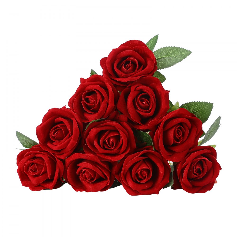 VEVOR Artificial Flowers Bulk Red Roses 120 PCS Silk Faux Flowers Stems, Realistic Fake Flower for Vase, Table Centerpieces, Weddings, Parties, Bouquets, Home Decor and DIY Floral Arrangements