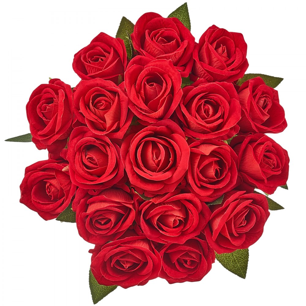VEVOR Artificial Flowers, 500 pcs Real Looking Red Foam Fake Roses Bulk, Faux Red Bridal Shower with Stems for DIY Wedding Bouquets, Home Centerpieces Arrangements, Party Tables Decorations