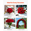 VEVOR Artificial Flowers, 60 pcs Real Looking Red Foam Fake Roses Bulk, Faux Red Bridal Shower with Stems for DIY Wedding Bouquets, Home Centerpieces Arrangements, Party Tables Decorations