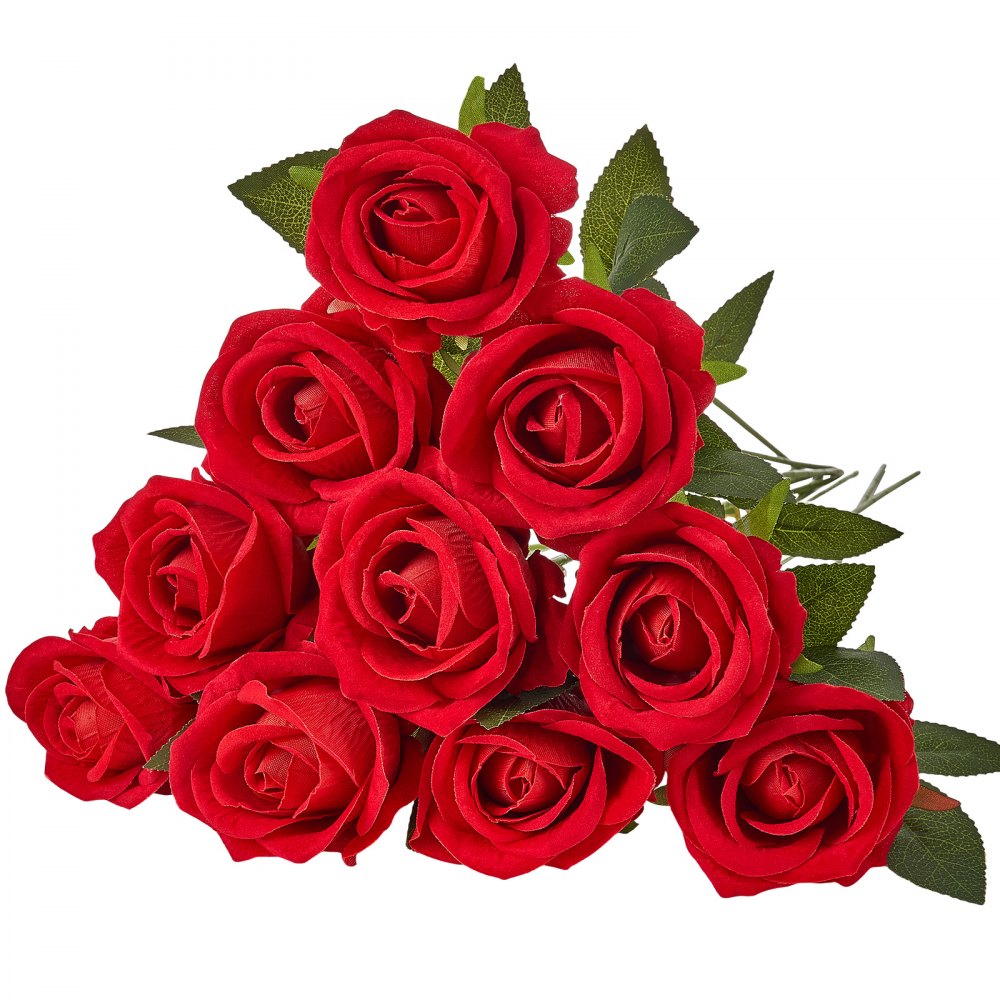 VEVOR Artificial Flowers, 60 pcs Real Looking Red Foam Fake Roses Bulk, Faux Red Bridal Shower with Stems for DIY Wedding Bouquets, Home Centerpieces Arrangements, Party Tables Decorations