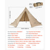 VEVOR Hot Tent for 4-6 Persons, Portable Winter Tipi Tent with Stove Jack, Waterproof Canvas Camping Tents, Lightweight 4 Season Shelter Tents for Hiking Fishing Backpacking, L Size