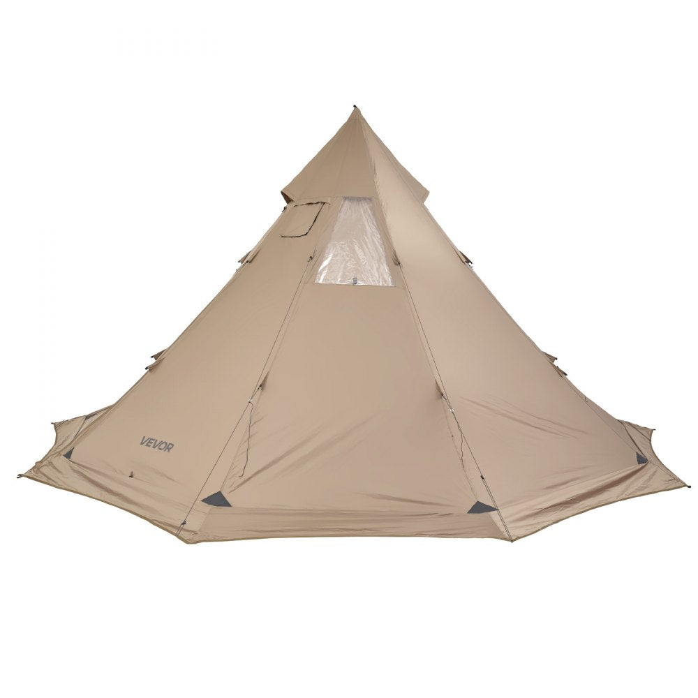 VEVOR Hot Tent for 4-6 Persons, Portable Winter Tipi Tent with Stove Jack, Waterproof Canvas Camping Tents, Lightweight 4 Season Shelter Tents for Hiking Fishing Backpacking, L Size