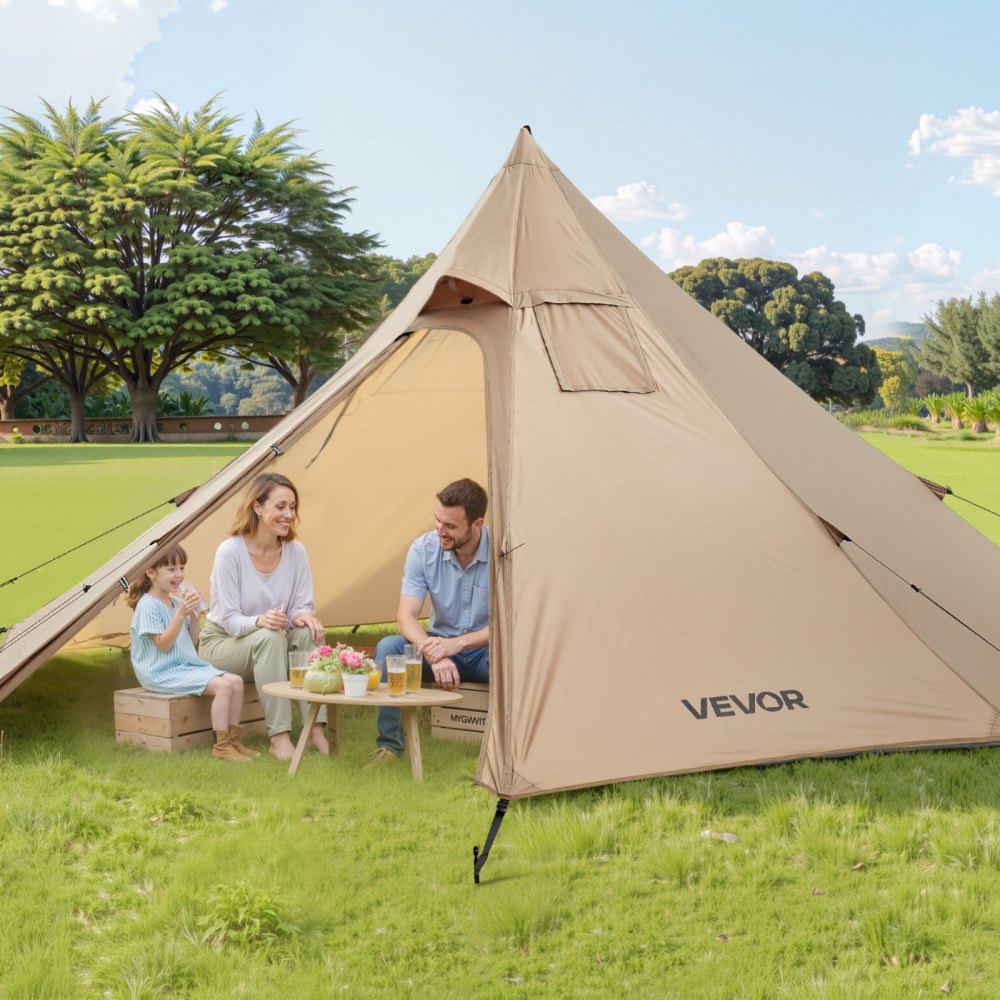 VEVOR Hot Tent for 2 Persons, Portable Winter Tipi Tent with Stove Jack, Waterproof Camping Tents,  Lightweight 4 Season Shelter Tents for Hiking Fishing Backpacking, S Size