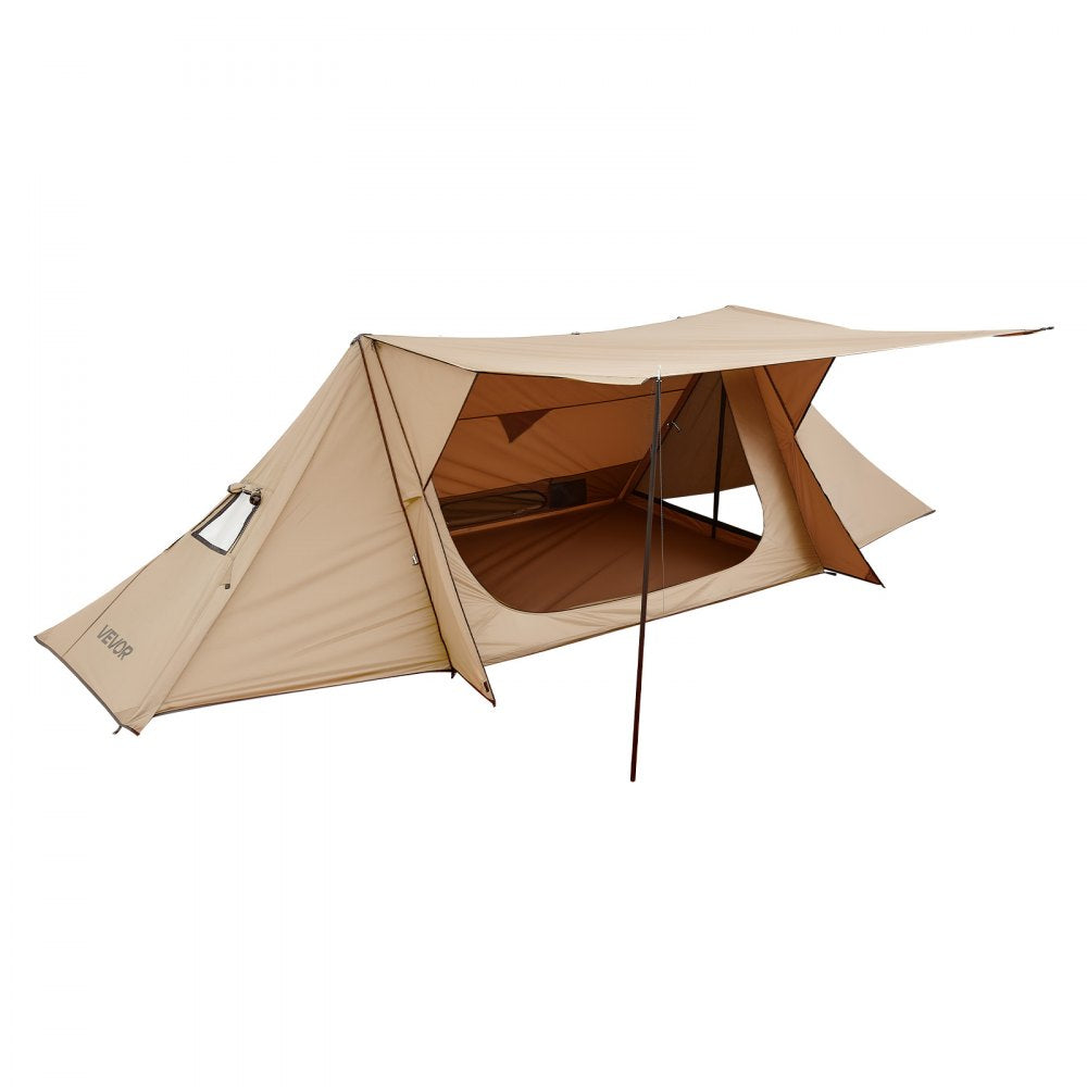 VEVOR Camping Hot Tent, Lightweight Bushcraft Tent with Stove Jack & 2 Tarp Poles, Waterproof Winter Hot Tents Shelters, Portable 4 Season Tents for 2 Persons Hiking Fishing Hunting Backpacking