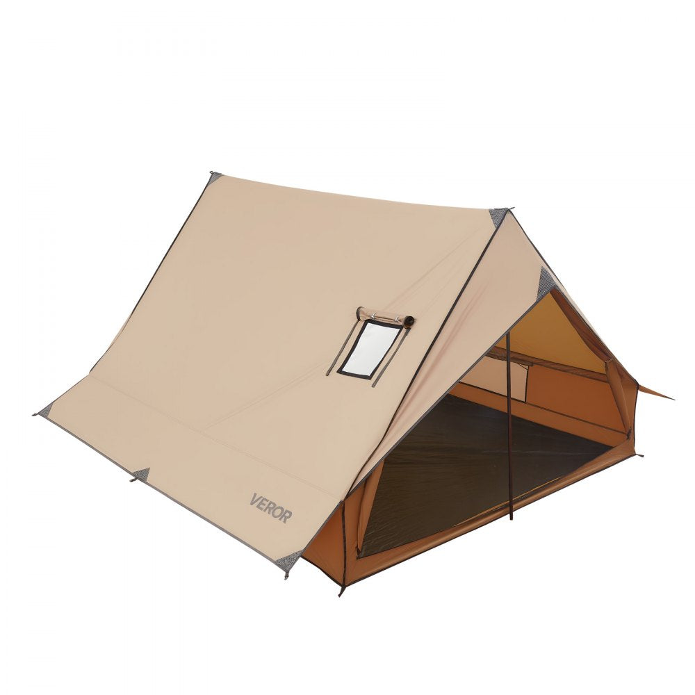 VEVOR Camping Hot Tent, 2 Persons Cabin Tent with Stove Jack & Poles, Waterproof Winter Tents Shelters with Fireproof Ground Mat, Portable 4 Season Tents for Hiking Fishing Hunting Backpacking