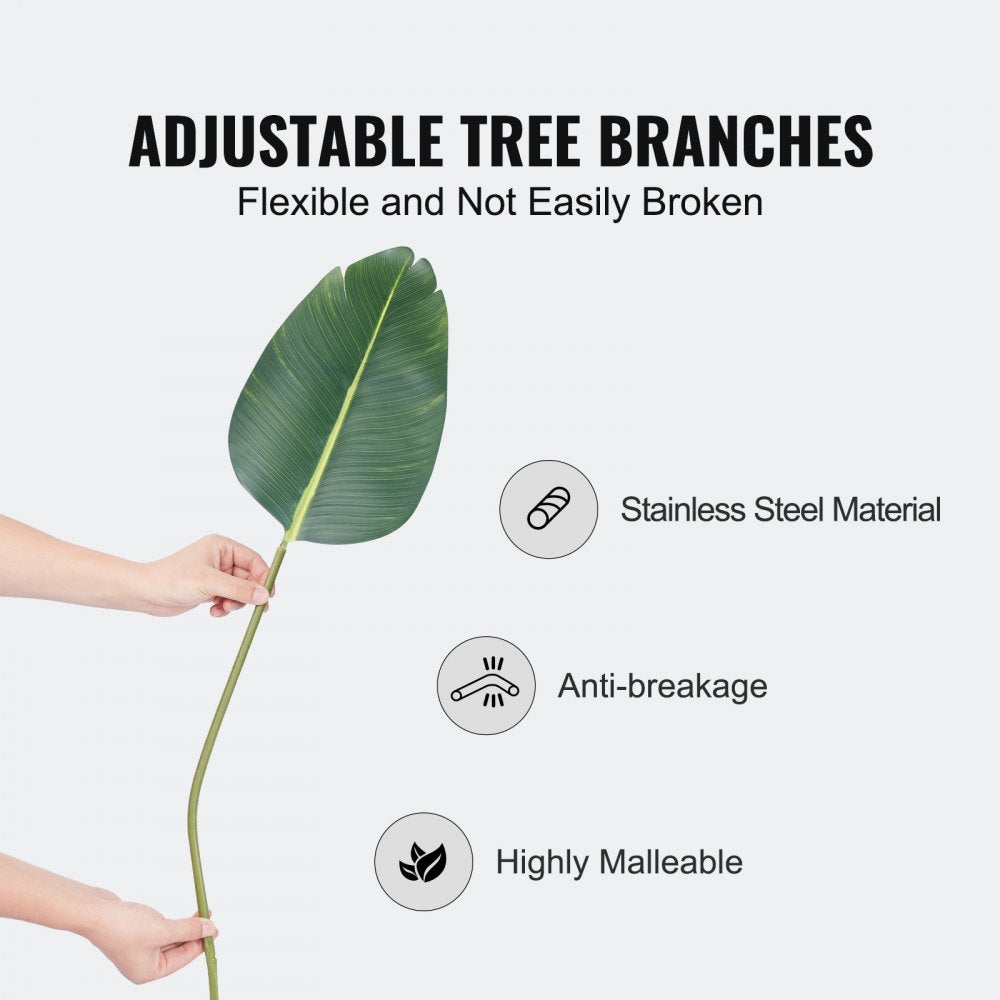 VEVOR Artificial Birds Of Paradise Tree, 5 FT Tall Faux Plant, PE Material & Anti-Tip Tilt Protection Low-Maintenance Plant, Lifelike Green Fake Tree for Home Office Warehouse Decor Indoor Outdoor