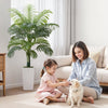 VEVOR Artificial Areca Palm Tree 5 ft, Fake Palm Tropical Plants with White Tall Planter, Faux Floor Silk Plant in Pot, Large Trees for Home Office Living Room Decor House Warming, Indoor Outdoor