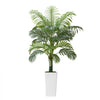 VEVOR Artificial Areca Palm Tree 5 ft, Fake Palm Tropical Plants with White Tall Planter, Faux Floor Silk Plant in Pot, Large Trees for Home Office Living Room Decor House Warming, Indoor Outdoor