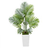 VEVOR Artificial Areca Palms 4 ft, 2 Pack Fake Palm Tropical Plants with White Tall Planter, Faux Floor Silk Plant in Pot, Large Tree for Home Office Living Room Decor House Warming, Indoor Outdoor