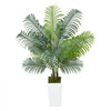 VEVOR Artificial Areca Palm Tree 5 ft, Fake Palm Tropical Plants with White Tall Planter, Faux Floor Silk Plant in Pot, Large Trees for Home Office Living Room Decor House Warming, Indoor Outdoor