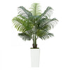 VEVOR Artificial Areca Palm Tree 5 ft, Fake Palm Tropical Plants with White Tall Planter, Faux Floor Silk Plant in Pot, Large Trees for Home Office Living Room Decor House Warming, Indoor Outdoor
