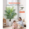 VEVOR Artificial Areca Palm Tree 6 ft, Fake Palm Tropical Plants with White Tall Planter, Faux Floor Silk Plant in Pot, Large Trees for Home Office Living Room Decor House Warming, Indoor Outdoor