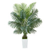 VEVOR Artificial Areca Palm Tree 6 ft, Fake Palm Tropical Plants with White Tall Planter, Faux Floor Silk Plant in Pot, Large Trees for Home Office Living Room Decor House Warming, Indoor Outdoor