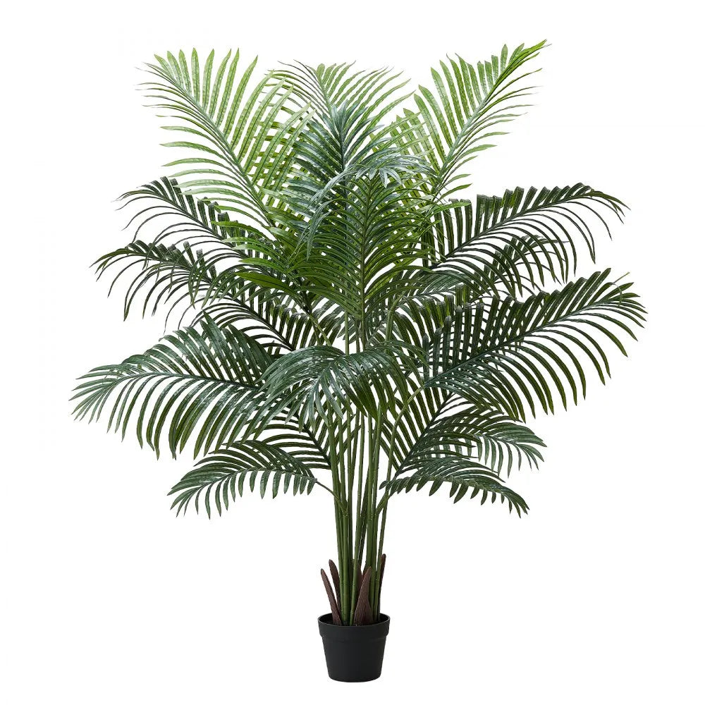VEVOR Artificial Areca Palm Tree 6 ft, Fake Palm Tropical Plants with White Tall Planter, Faux Floor Silk Plant in Pot, Large Trees for Home Office Living Room Decor House Warming, Indoor Outdoor