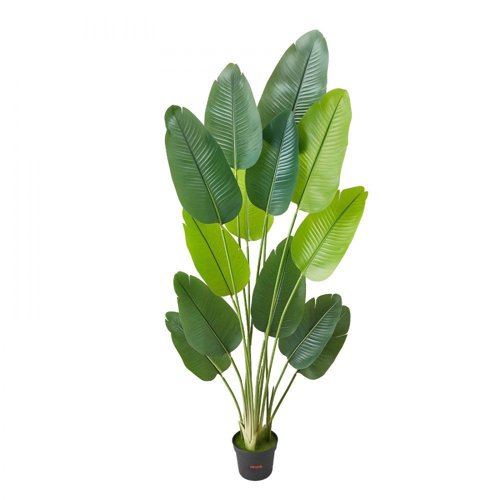 VEVOR Artificial Bird of Paradise 6 ft Tall, Fake Tropical Plants with with 13 Trunks & White Pot, Faux Floor Silk Tree, Large Trees for Home Office Living Room Decor House Warming, Indoor Outdoor
