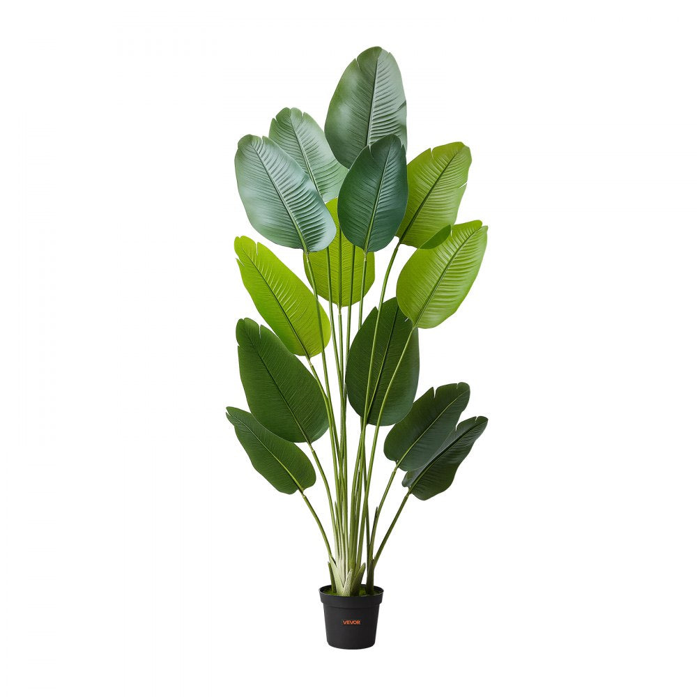 VEVOR Artificial Bird of Paradise 6 ft Tall, Fake Tropical Plants with with 13 Trunks & White Pot, Faux Floor Silk Tree, Large Trees for Home Office Living Room Decor House Warming, Indoor Outdoor