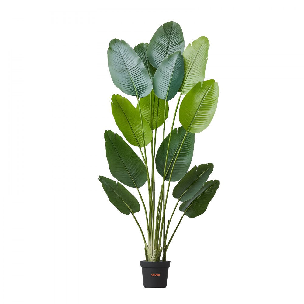 VEVOR Artificial Bird of Paradise 6 ft Tall, Fake Tropical Plants with with 13 Trunks & White Pot, Faux Floor Silk Tree, Large Trees for Home Office Living Room Decor House Warming, Indoor Outdoor